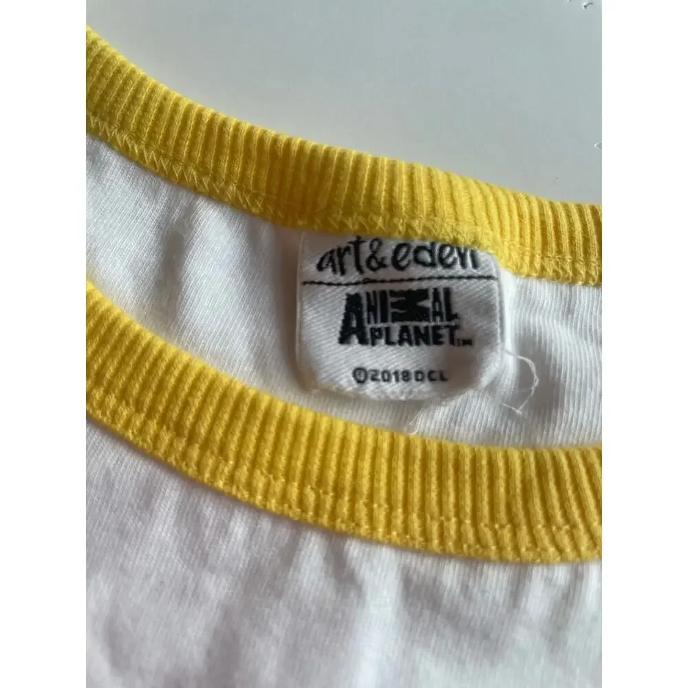 Art & Eden Bengal Tiger Print Raglan Tee - White/Yellow - Picture 4 of 5